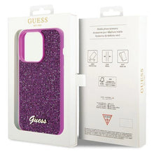 Заредете изображение във визуализатора на галерията – Guess Disco Metal Script case for iPhone 15 Pro - pink
