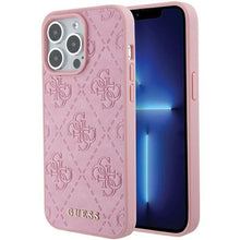 Заредете изображение във визуализатора на галерията – Original faceplate case GUESS GUHCP15LP4EPMP for iPhone 15 PRO (Quilted 4G Classic / pink)
