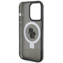 Заредете изображение във визуализатора на галерията – Karl Lagerfeld KLHMP15XHMRSKCK iPhone 15 Pro Max 6.7" black/black hardcase Ring Stand Karl&amp;Choupette MagSafe
