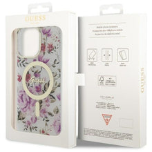 Заредете изображение във визуализатора на галерията – Original Case GUESS hardcase Flower MagSafe GUHMP14LHCFWST for Iphone 14 Pro transparent
