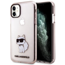 Заредете изображение във визуализатора на галерията – Karl Lagerfeld KLHCN61HNCHTCP iPhone 11 / Xr 6.1" pink/pink hardcase Ikonik Choupette
