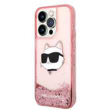 Заредете изображение във визуализатора на галерията – Karl Lagerfeld KLHCP14XLNCHCP iPhone 14 Pro Max 6.7" pink/pink hardcase Glitter Choupette Head
