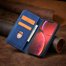 Заредете изображение във визуализатора на галерията – Magnet Fancy Case case for iPhone 14 flip cover wallet stand blue
