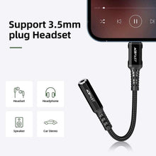 Заредете изображение във визуализатора на галерията – Acefast cable audio to iphone lightning 8-pin - jack 3,5mm (female) mfi aluminum alloy c1-05 18 cm black - TopMag
