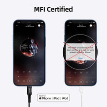 Заредете изображение във визуализатора на галерията – Acefast cable audio to iphone lightning 8-pin - jack 3,5mm (female) mfi aluminum alloy c1-05 18 cm black - TopMag
