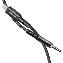Заредете изображение във визуализатора на галерията – Acefast cable audio to iphone lightning 8-pin - jack 3,5mm (male) mfi aluminum alloy c1-06 1,2 m black - TopMag
