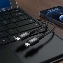 Заредете изображение във визуализатора на галерията – Acefast cable type c to type c 3a pd60w aluminum alloy c1-03 1,2 m black - TopMag

