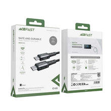 Заредете изображение във визуализатора на галерията – Acefast cable type c to type c 3a pd60w aluminum alloy c1-03 1,2 m black - TopMag
