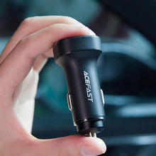 Заредете изображение във визуализатора на галерията – Acefast car charger 2 x usb-type c qc3.0 pd72w b2 metal black - TopMag
