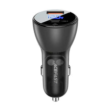 Заредете изображение във визуализатора на галерията – Acefast car charger typ c + usb lcd qc3.0 pd63w b6 metal transparent black - TopMag
