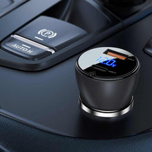 Заредете изображение във визуализатора на галерията – Acefast car charger typ c + usb lcd qc3.0 pd63w b6 metal transparent black - TopMag

