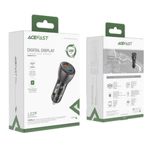 Заредете изображение във визуализатора на галерията – Acefast car charger typ c + usb lcd qc3.0 pd63w b6 metal transparent black - TopMag
