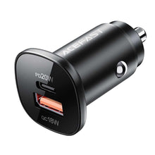Заредете изображение във визуализатора на галерията – Acefast car charger typ c + usb qc3.0 pd38w b1 mini metal black - TopMag
