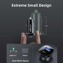 Заредете изображение във визуализатора на галерията – Acefast car charger typ c + usb qc3.0 pd38w b1 mini metal black - TopMag
