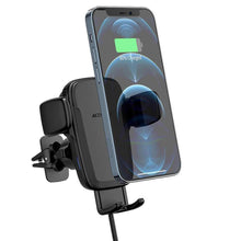 Заредете изображение във визуализатора на галерията – Acefast car holder with wireless charging automatic clamping 15w central console / window / air vent d1 black - TopMag
