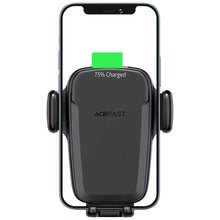 Заредете изображение във визуализатора на галерията – Acefast car holder with wireless charging automatic clamping 15w central console / window / air vent d1 black - TopMag
