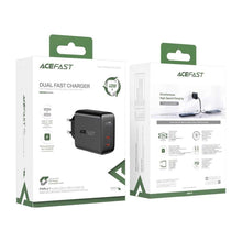 Заредете изображение във визуализатора на галерията – Acefast charger 2 x type c qc3.0 pd40w a9 black - TopMag
