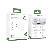 Заредете изображение във визуализатора на галерията – Acefast charger 2 x type c qc3.0 pd40w a9 white - TopMag
