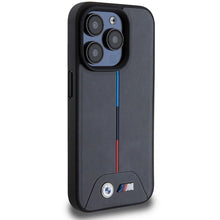 Заредете изображение във визуализатора на галерията – BMW M Quilted Tricolor MagSafe case for iPhone 15 Pro - gray
