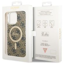 Заредете изображение във визуализатора на галерията – Original Case GUESS hardcase 4G MagSafe GUHMP14XH4STW for Iphone 14 Pro Max brown
