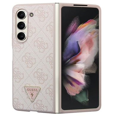 Original Case GUESS - hardcase Leather 4G Triangle Strass GUHCZFD5P4TDPP for Samsun Galaxy Z Fold 5 Pink