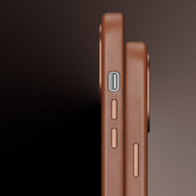 Заредете изображение във визуализатора на галерията – Dux Ducis Naples case for iPhone 14 Pro magnetic leather case MagSafe brown
