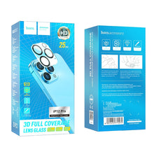Заредете изображение във визуализатора на галерията – Hoco camera lens tempered glass for iphone 13 / 13 mini black (g13) 25pcs/set - TopMag
