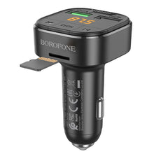Заредете изображение във визуализатора на галерията – Borofone Transmitter FM BC43 Flash MP3, Bluetooth - 2xUSB + microSD - QC 3.0 18W black
