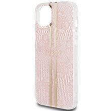 Заредете изображение във визуализатора на галерията – Original faceplate case GUESS GUHCP15MH4PSEGP for iPhone 15 Plus (4G Gold  Stripe / pink)
