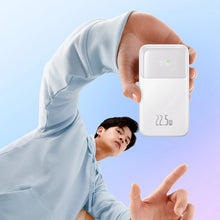 Заредете изображение във визуализатора на галерията – Baseus Comet Series powerbank with display 20000mAh 22.5W - white + USB-A - USB-C 0.3m cable - white
