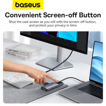 Заредете изображение във визуализатора на галерията – USB HUB 6in1 Baseus Metal Gleam Series II USB-A/USB-C/USB-C PD/HDMI/RJ45/SD/TF - black

