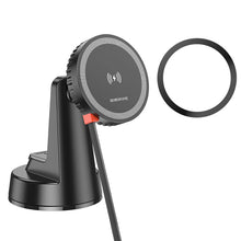 Заредете изображение във визуализатора на галерията – Borofone Car holder BH208 Mona magnetic with induction charging with Type C cable to dashboard black
