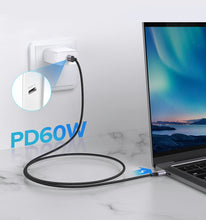 Заредете изображение във визуализатора на галерията – Ugreen cable USB Type C - USB Type C Quick Charge 480 Mbps cable 60 W 3 A 1 m black-gray (US261 50150)
