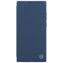 Заредете изображение във визуализатора на галерията – Nillkin Qin Cloth Pro Case Cover for Samsung Galaxy S23 Ultra Cover with Flip Camera Cover blue
