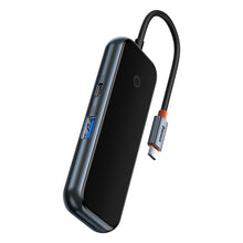 Заредете изображение във визуализатора на галерията – Baseus AcmeJoy HUB 4-Port USB-C to 1xUSB-C / 4xUSB3.0 dark gray
