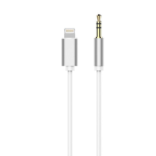 Adapter hf/audio for iPhone lightning 8-pin + jack 3,5mm white кабел (male) - TopMag