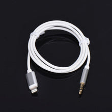 Заредете изображение във визуализатора на галерията – Adapter hf/audio for iPhone lightning 8-pin + jack 3,5mm white кабел (male) - TopMag
