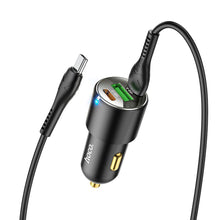 Заредете изображение във визуализатора на галерията – HOCO car charger USB QC 3.0 + 2x Type C PD 45W NZ6 black

