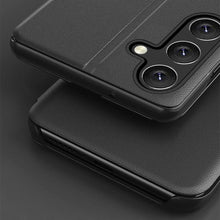 Заредете изображение във визуализатора на галерията – Eco Leather View Case cover for Samsung Galaxy A54 5G with a flip stand black

