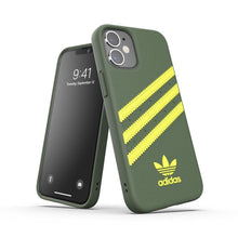 Заредете изображение във визуализатора на галерията – Adidas оригинален гръб за iPhone 12 mini тъмнозелен-жълт - TopMag

