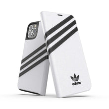 Заредете изображение във визуализатора на галерията – Adidas originals booklet гръб за iPhone 12 / 12 pro white black - TopMag
