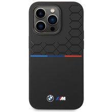 Заредете изображение във визуализатора на галерията – BMW M Silicone Pattern case for iPhone 14 Pro Max - black
