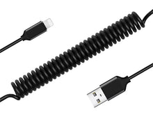 Заредете изображение във визуализатора на галерията – Cable coiled  - USB to Lightning - 2,4A 1 metre black

