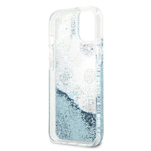 Заредете изображение във визуализатора на галерията – Guess GUHCP13MLGPEBL iPhone 13 6,1" niebieski/blue hardcase Peony Liquid Glitter
