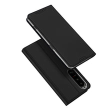 Заредете изображение във визуализатора на галерията – Dux Ducis Skin Pro Case for Sony Xperia 1 V Flip Card Wallet Stand Black
