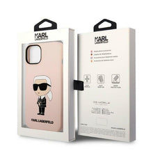 Заредете изображение във визуализатора на галерията – Karl Lagerfeld KLHCP14SSNIKBCP iPhone 14 6.1" hardcase pink/pink Silicone Ikonik
