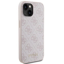 Заредете изображение във визуализатора на галерията – Guess 4G Metal Gold Logo case for iPhone 15 - pink
