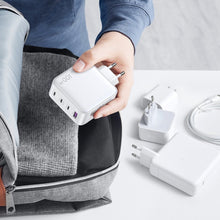 Заредете изображение във визуализатора на галерията – Fast charger GaN 3xUSB C / USB 100W PPS Ugreen CD226 - white
