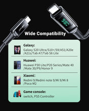 Заредете изображение във визуализатора на галерията – Acefast cable type c to type c 5a pd100w lcd c6-03 2m black
