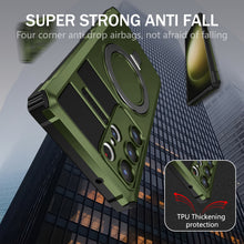 Заредете изображение във визуализатора на галерията – Tel Protect Armor Magsafe Metal Ring Case for Samsung Galaxy S23 Ultra green
